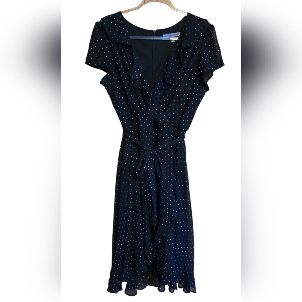 Danny & Nicole Polka Dot Wrap Style Dress 16P